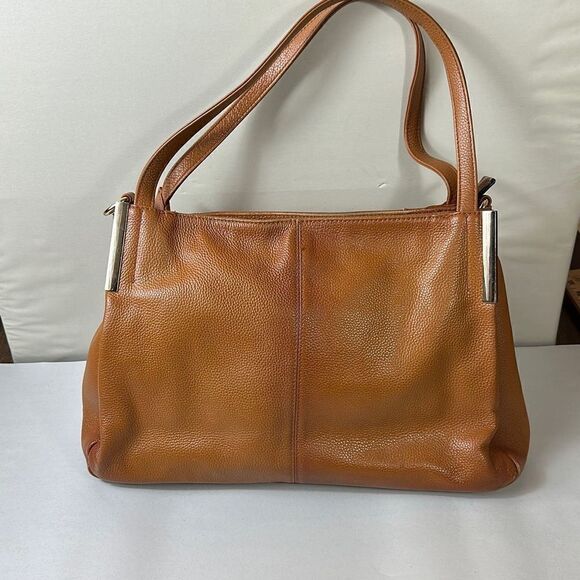 HESHE Leather Tote Purse Handbag Brown - Picture 1 of 14